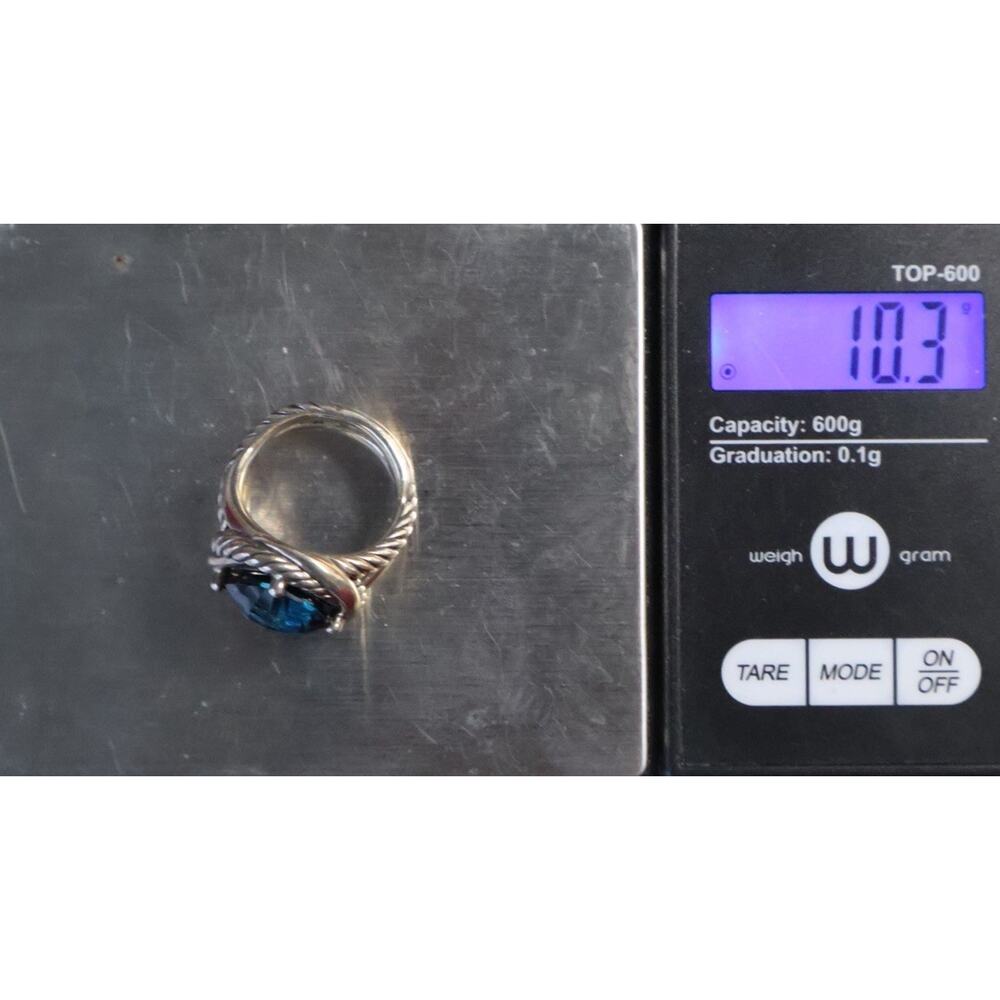 David Yurman Sterling Silver Blue Topaz Hampton Infinity Ring 10.3G / Sz 6 - Picture 6 of 6